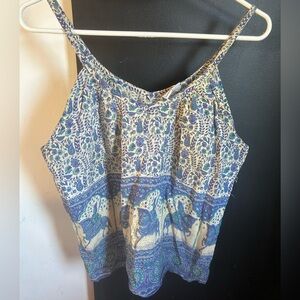 Vintage Avatar Indian Cotton Handblocked Paisley Tank Top Size L
